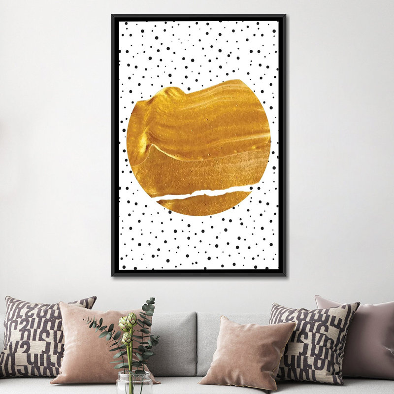 « stay gold », impression sur toile, H 26 po x l 18 po x P 1,5 po, Toile avec cadre noir, Pas de tapis