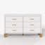 Commode double 6 tiroirs en blanc-134116606