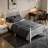 Set of 2 Twin Size Modern White Metal Platform Bed with Headboard and Footboard, 12.6" Under Bed Storage-108044652