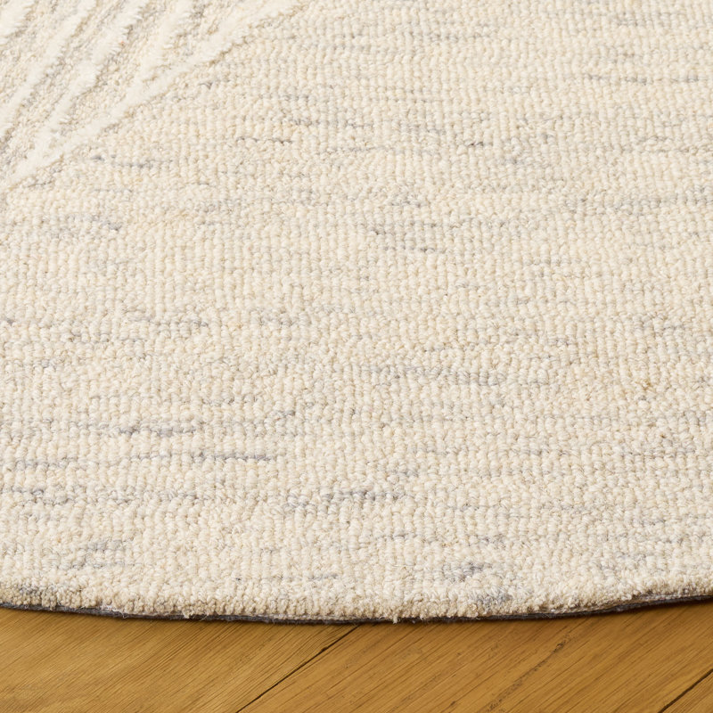 Pine Hand Tufted Wool;Cotton Abstract Rug, Round 6'