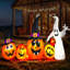 Ensemble de citrouilles d'Halloween gonflables illuminées 94 po avec fantôme 