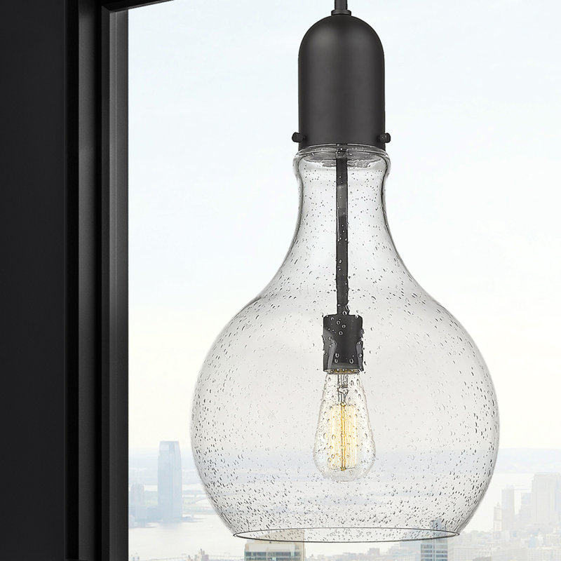 1 - Light Single Pendant, 53.25" H x 11.75" W x 11.75" D, No Bulb Included, Matte Black