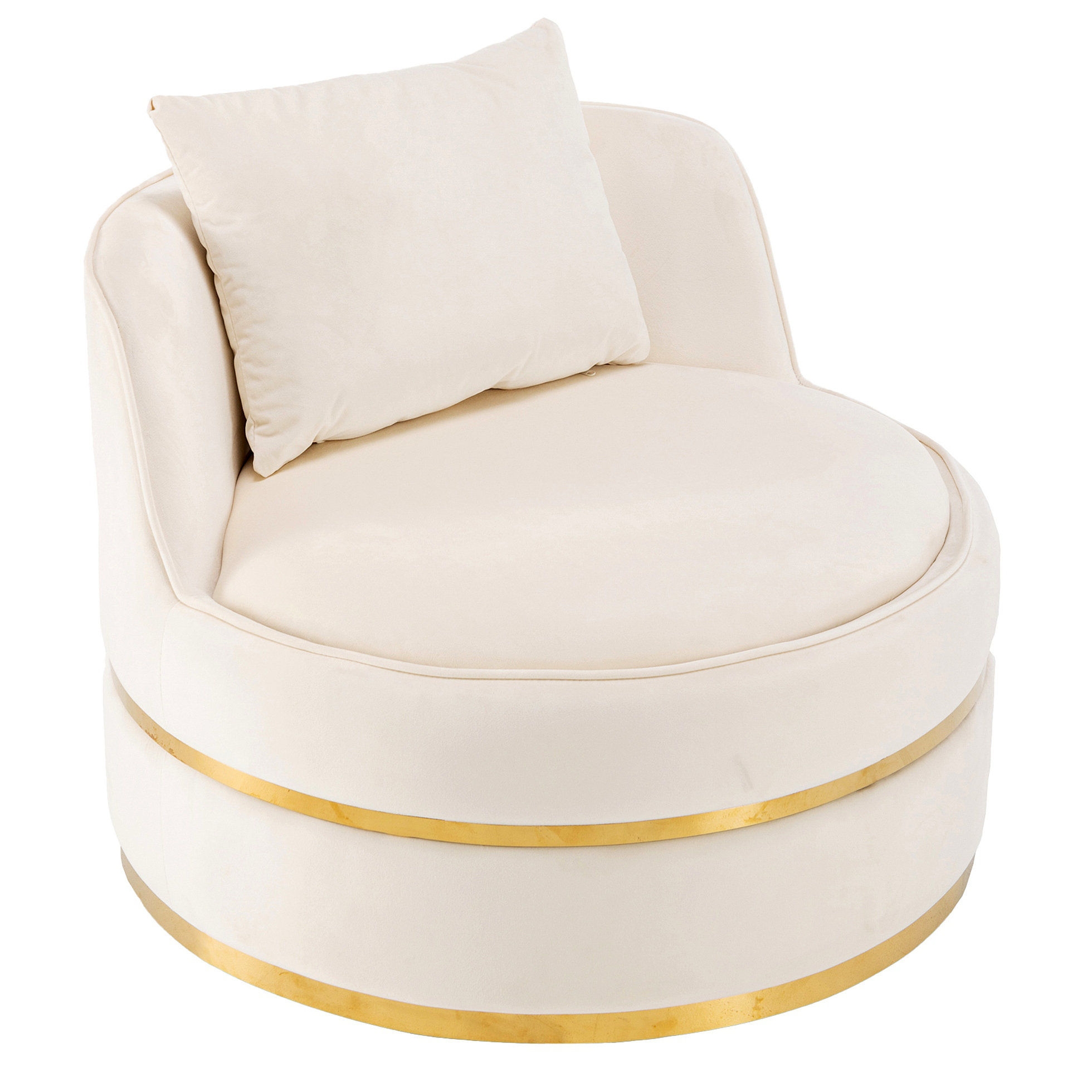 Latitude Run® 360 Degree Swivel Accent Chair Velvet Modern Upholstered ...