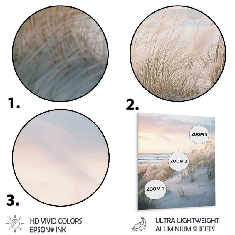 Beautiful Beach Wiew With - Décoration murale en métal nautique et plage, H 20 po x l 12 po x P 1 po