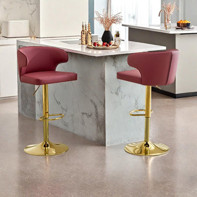 Chaise de bar rotative réglable moderne avec dossier et fonction pivotante