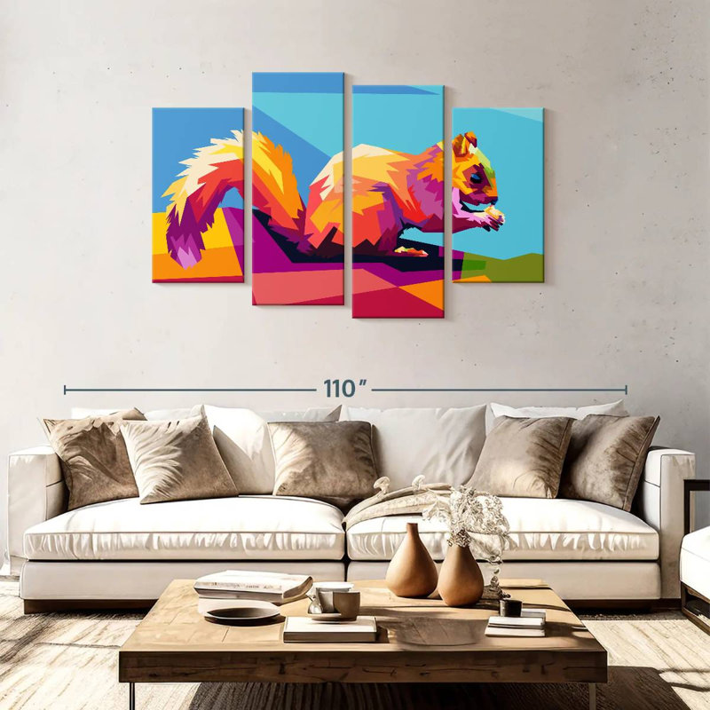 Brampt Geometric Squirrel, 48" H x 75" W