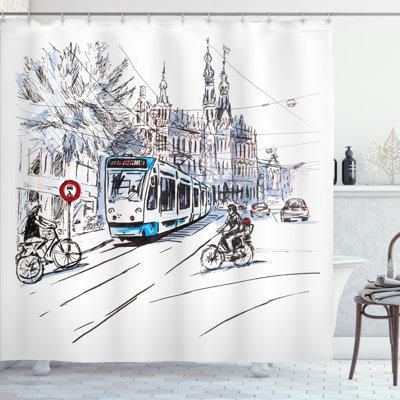 Shower Curtain with Hooks Included