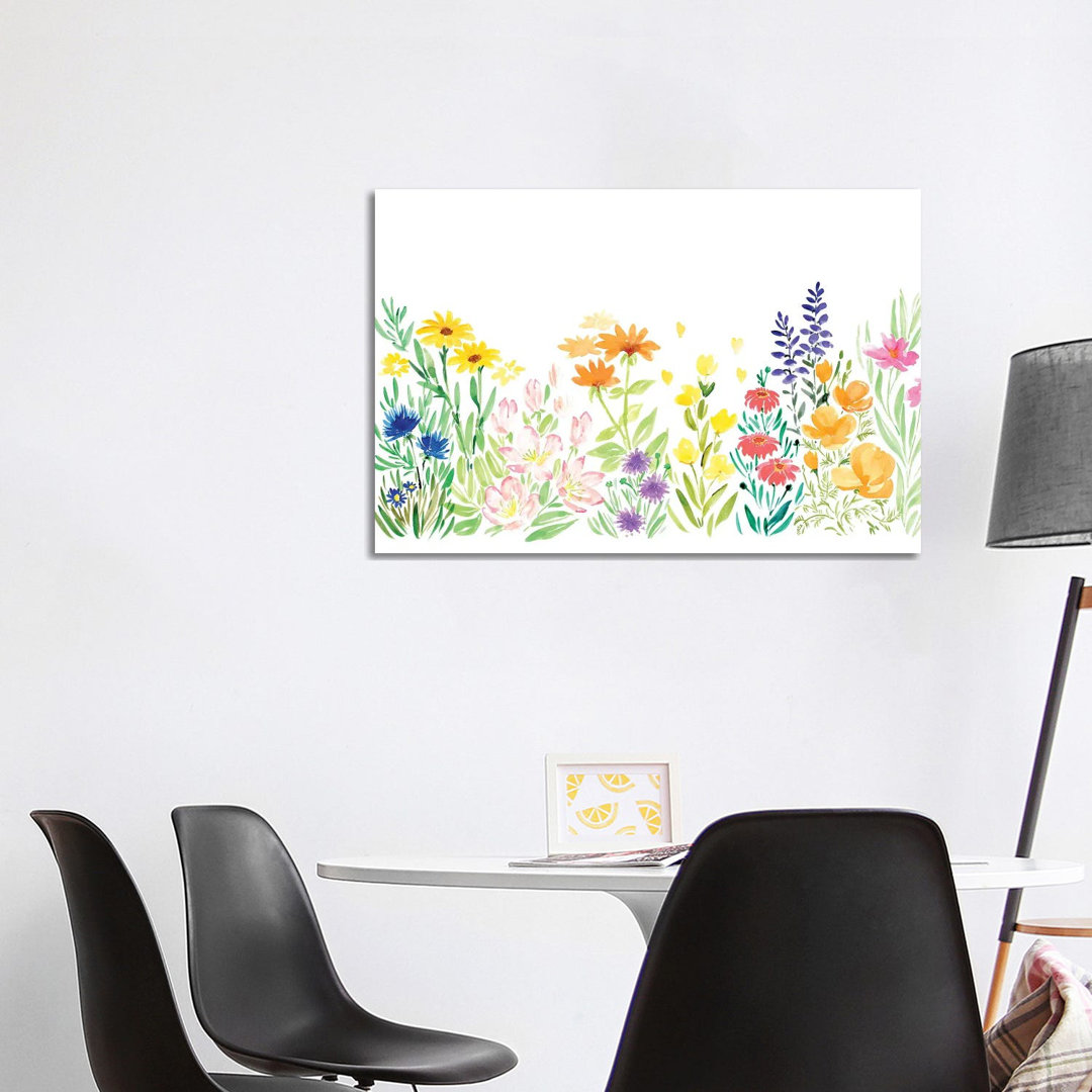 Bunte Aquarell-Wildblumen