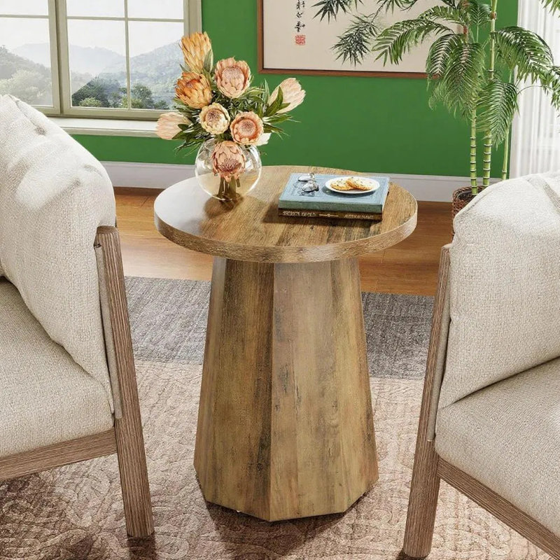 Table d'appoint rustique à piédestal rustique Farmhouse