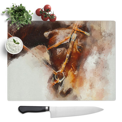 Horse  Glass Chopping Board