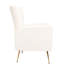 Fauteuil à oreilles en velours avec pieds dorés, espace de détente rembourré, pour chambre à coucher, blanc - salon simple et chambre à coucher