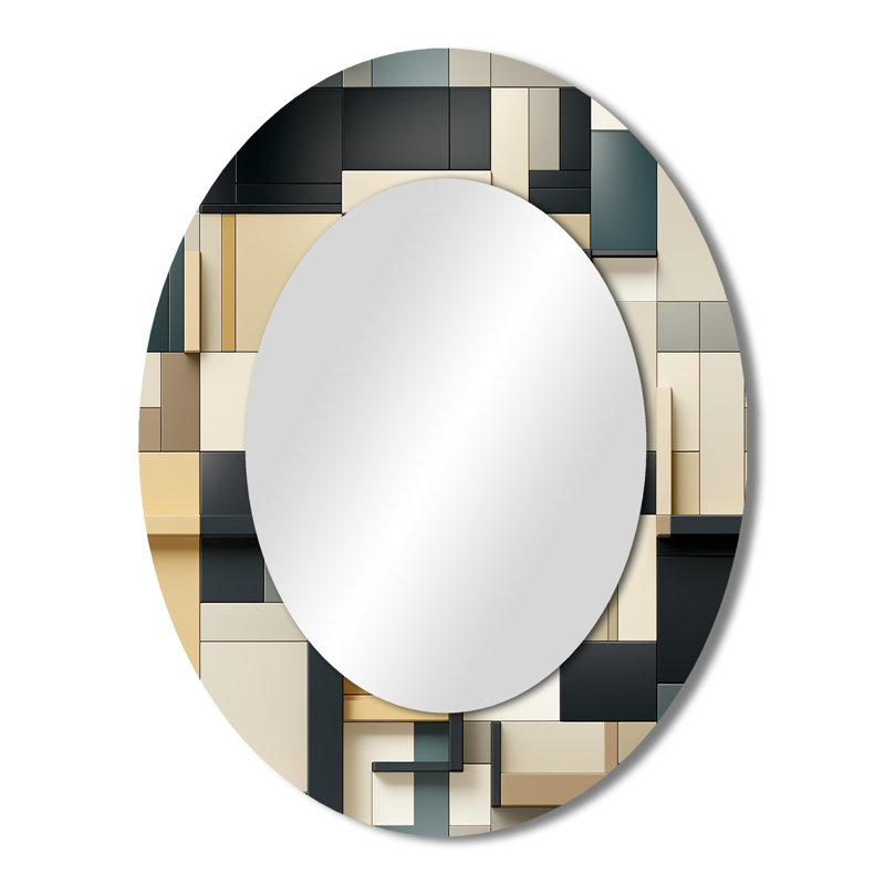 Miroir mural taupe à motif géométrique Harmony, H 43 po x l 33 po