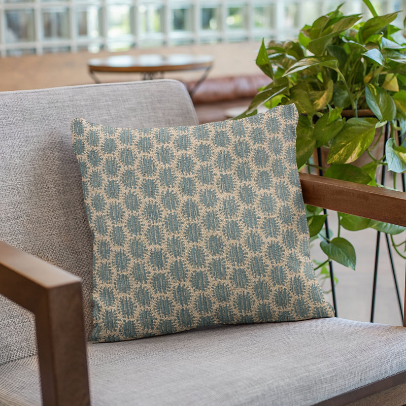 Coussin décoratif à pois, 20" x 30", bleu