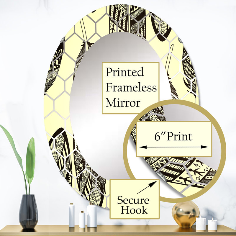 Miroir mural bohémien noir, 36 po x 24 po