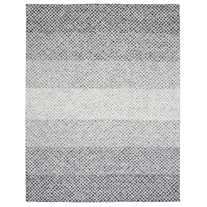Micro-Loop Hand Tufted Wool And Cotton Geometric Rug, Rectangle 8' x 10'