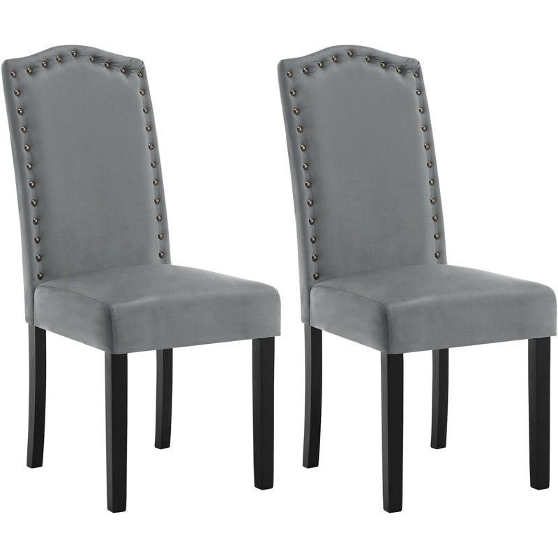 Morgandale 49cm H Upholstered Parsons Chair, Grey PU