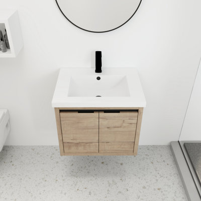 Meuble-lavabo simple 23,69 po avec plateau en résine Tiène