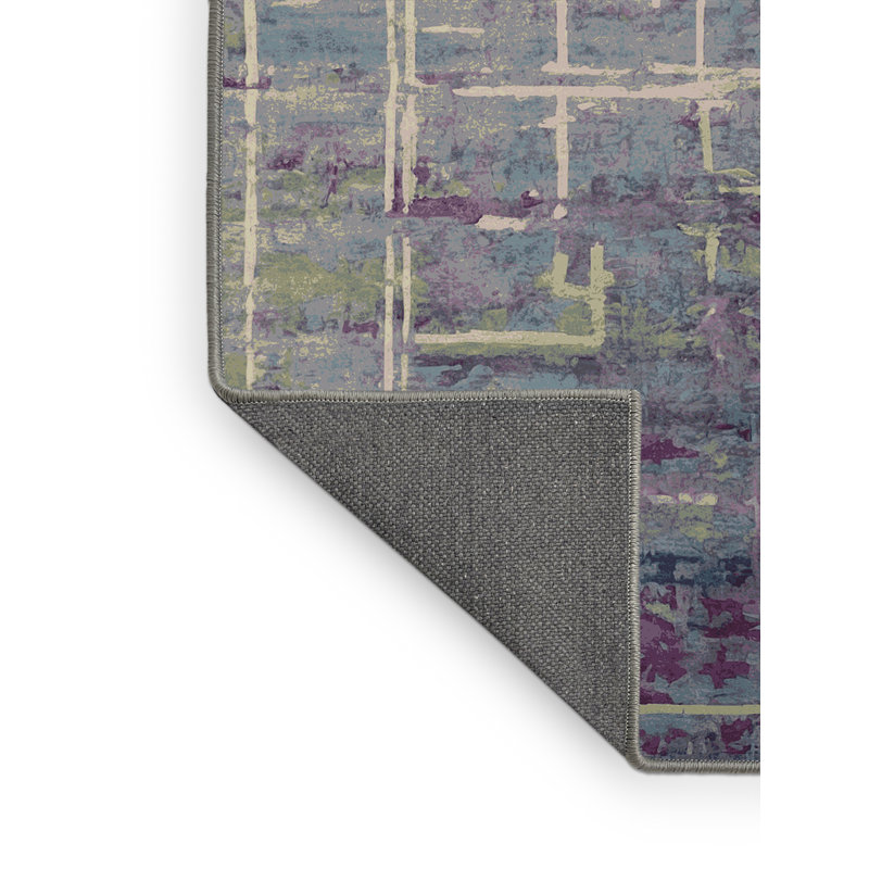 Tapis gris soyeux et moelleux, Rond 4 pi