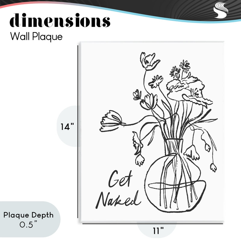 Plaque murale «Get N Nu Flower Contour», design par lettré
