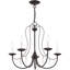 Lustre classique / traditionnel à 5 lumières de style bougie avec détails en cristal Gaiwan-152604054-233272578