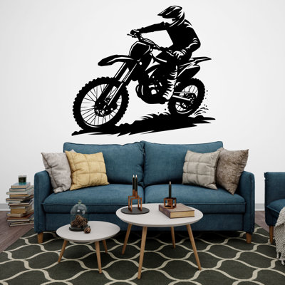 Décalcomanie murale Motocross, décor Motocross, art mural Motocross garçon