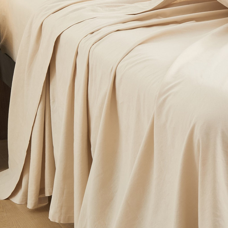 Linen Cotton Flat Sheet(Linen,Twin), Twin, Linen