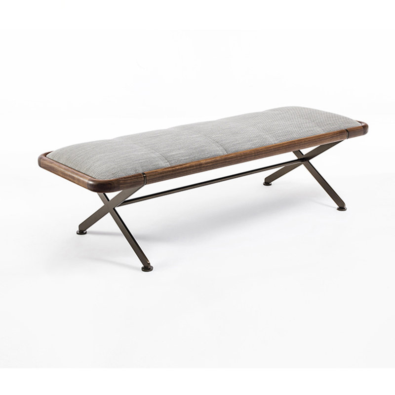 Banc rembourré en lin