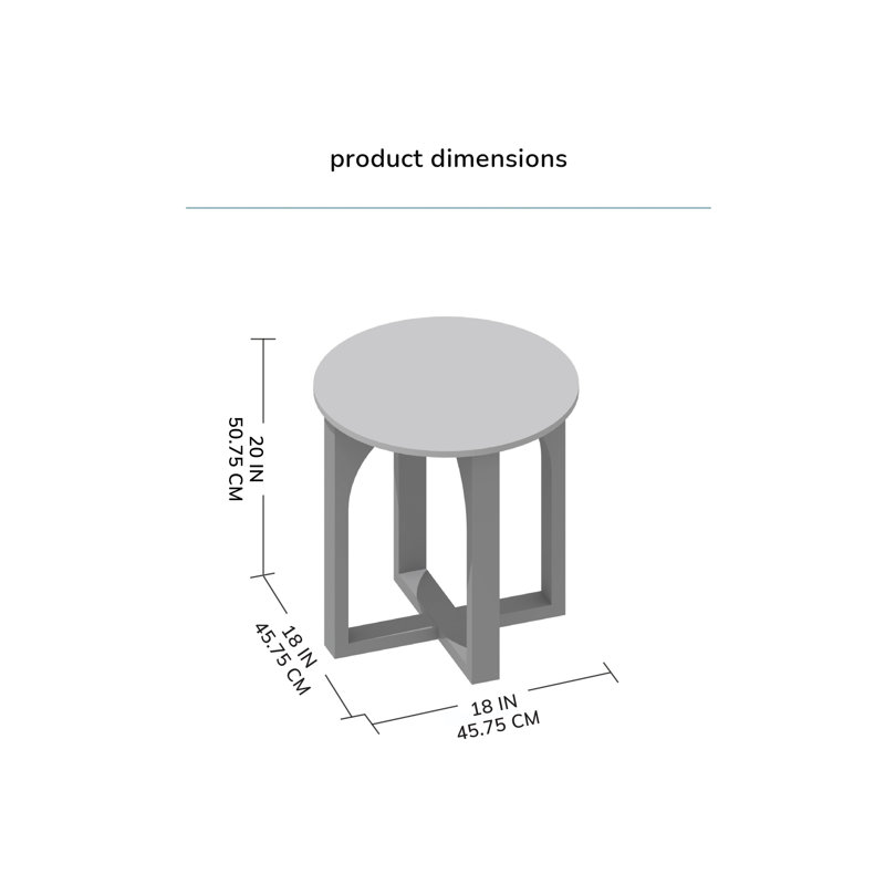 Ealyn Round Top Solid Wood End Table, Walnut