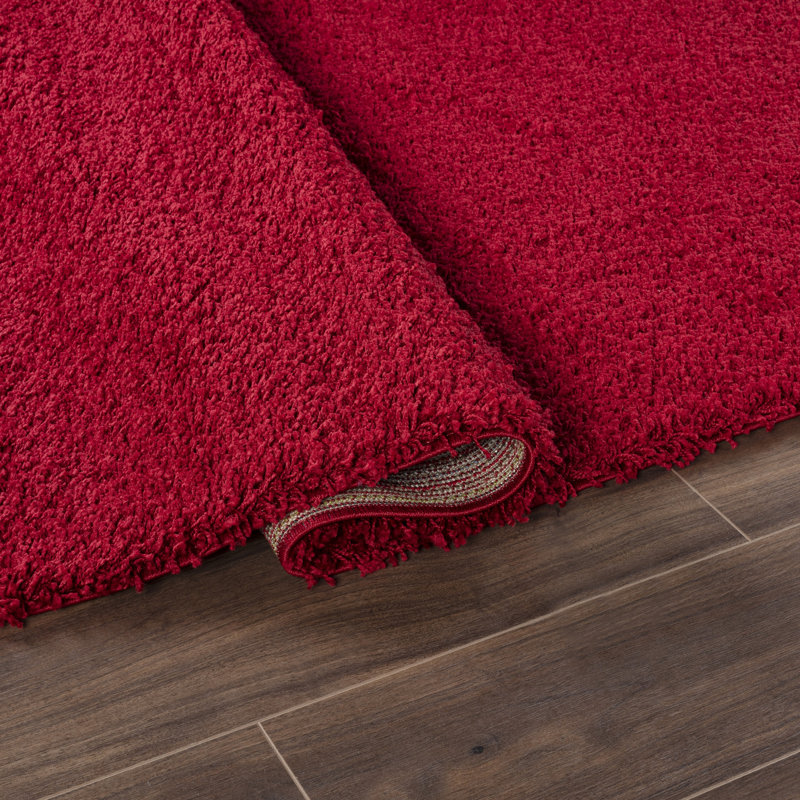 Machine Braided Area Rug, Red, Rectangle 80 x 150 cm