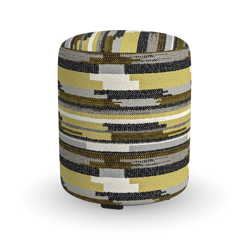 Birchbrook Upholstered Ottoman, Olive Abstract Performance