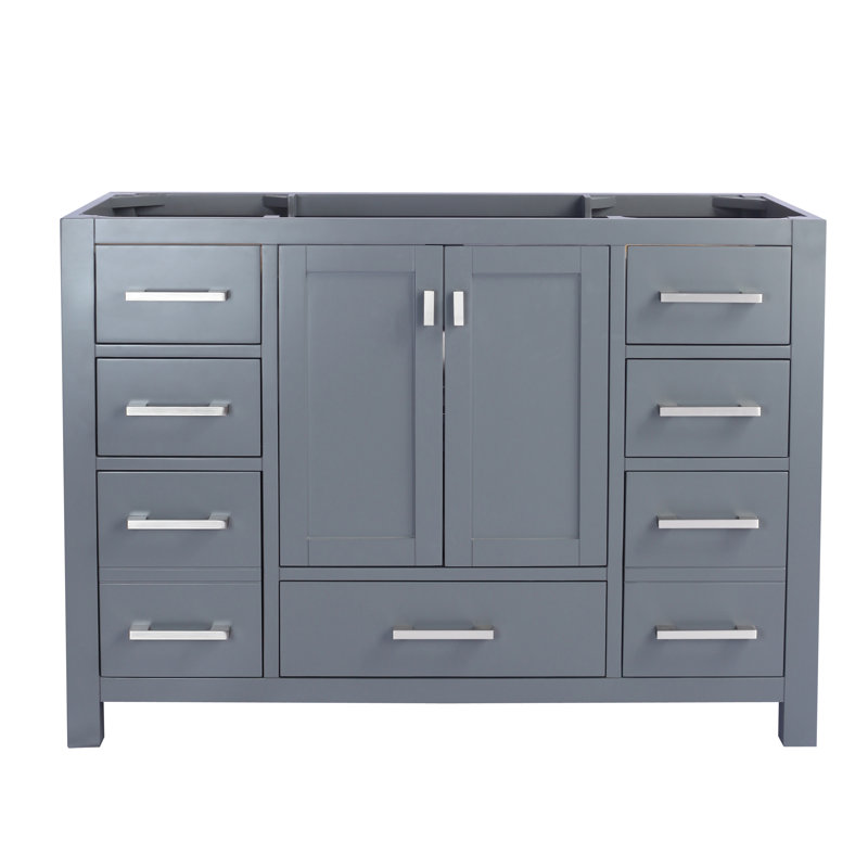 Base de meuble-lavabo simple 47,1 po seulement en blanc, gris