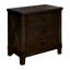Table de chevet rustique en noyer foncé avec 3 tiroirs et fabrication en bois massif