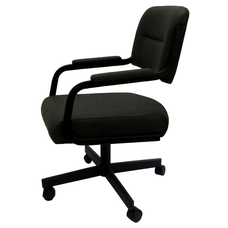 Chaise avec accoudoirs pivotante, Noir, Noir