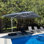 Parasol lumineux rectangulaire en porte-à-faux 9 pi x 12 pi Deluxe