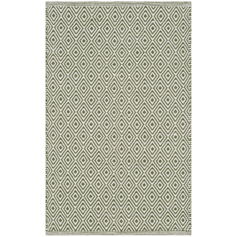 Akihiro Hand Woven Cotton Geometric Rug, Rectangle 2'6" x 4'