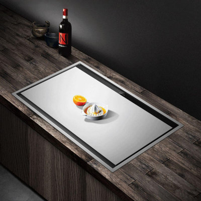 Évier de cuisine à simple cuve en acier inoxydable 32,25 po L