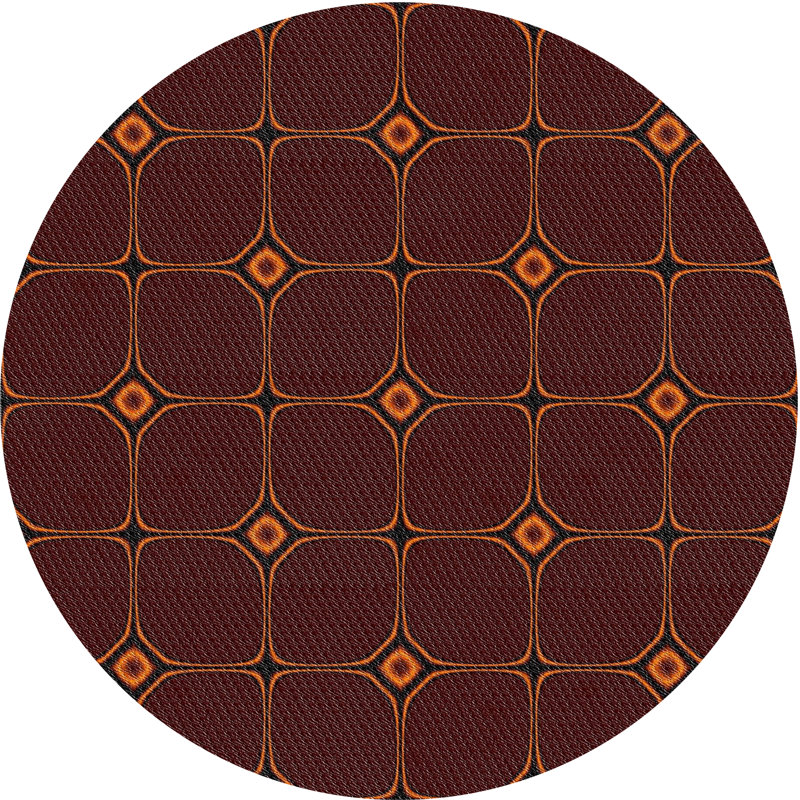 Geometric Indoor Rug, Round 3'