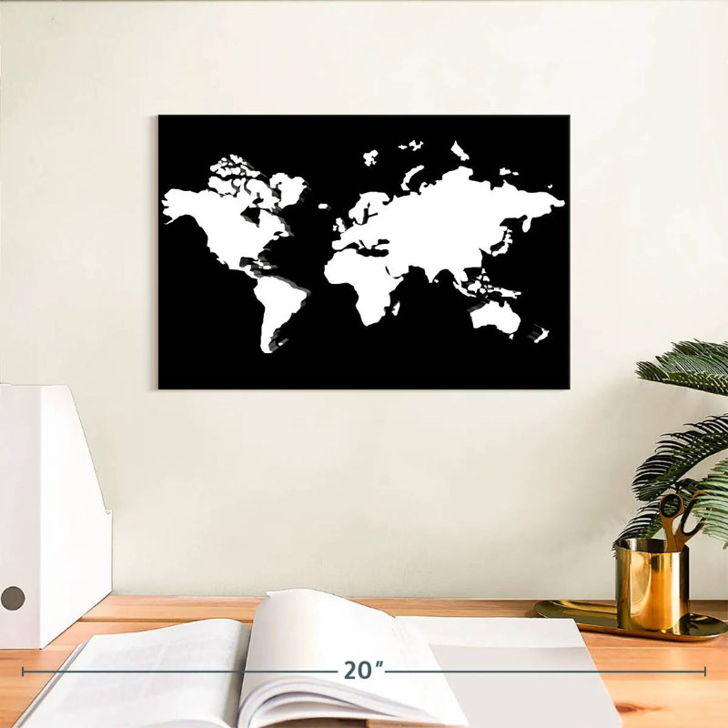 Aliaz Dark World Map, 8" H x 12" W