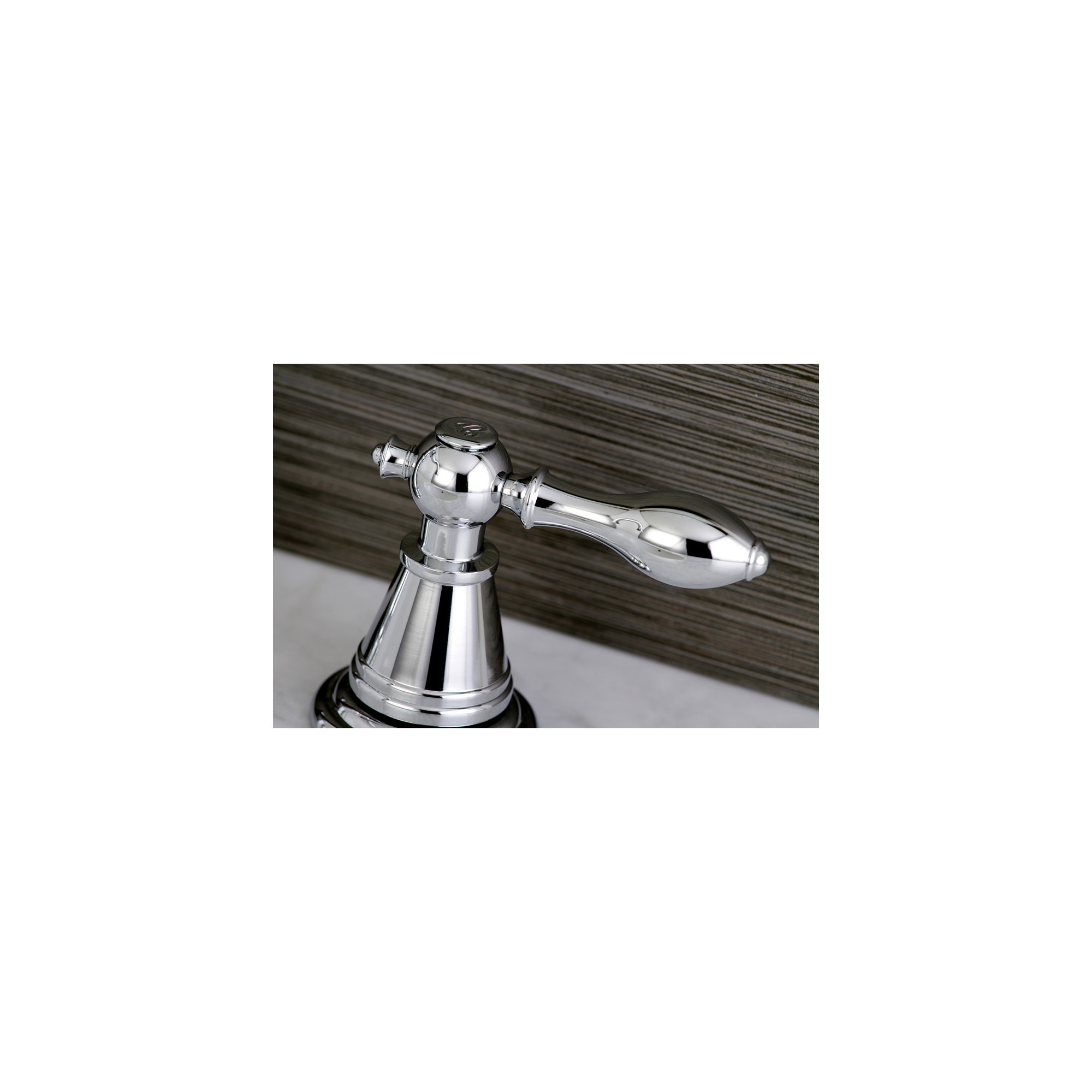 Kingston Brass English Classic Two-Handle 3-Hole Deck Mount Widespread Bathroom Faucet with Pop-Up Drain, Polished Chrome