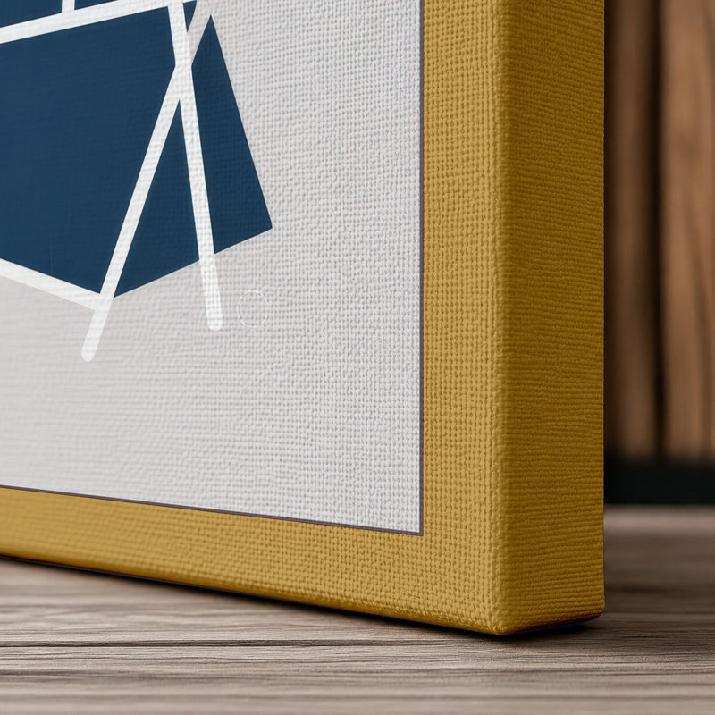 Fractured Geometry Geometric - Wrapped Canvas, 24x16 - 61.0 x 40.6 cm, Ochre Border