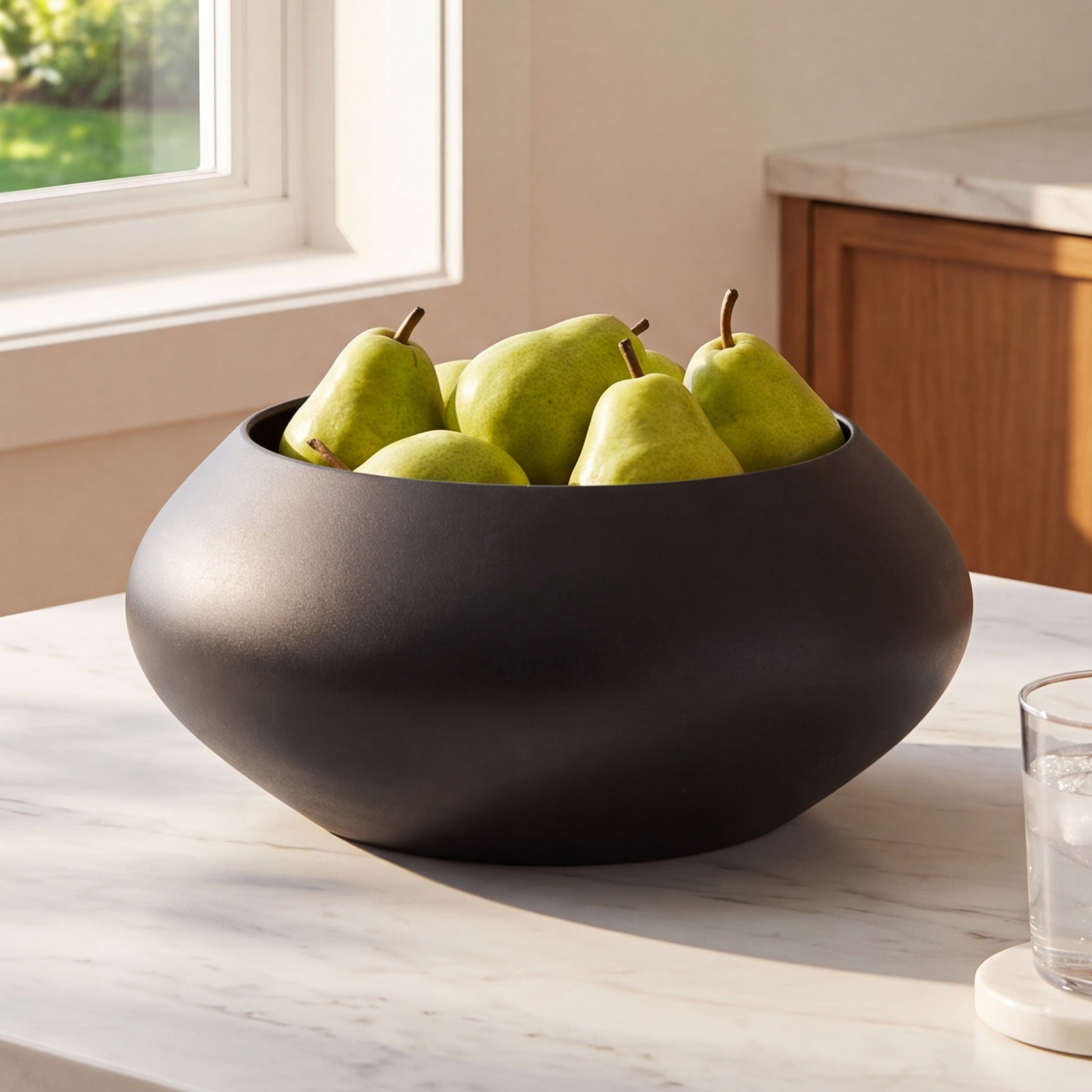 Wood Serving Bowl, Black