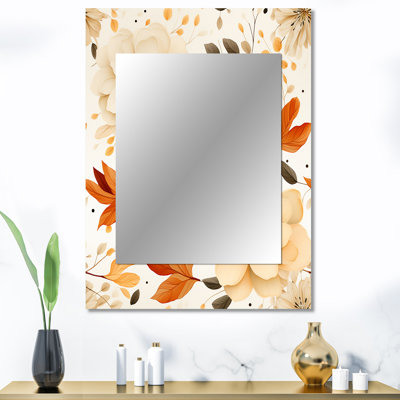 Achiropita motif mandala terreux bohème - miroir floral, miroir mural décoratif floral, impression d'art en métal