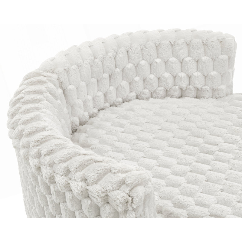 Fauteuil d'appoint rembourré avec roulettes, Blanc cassé