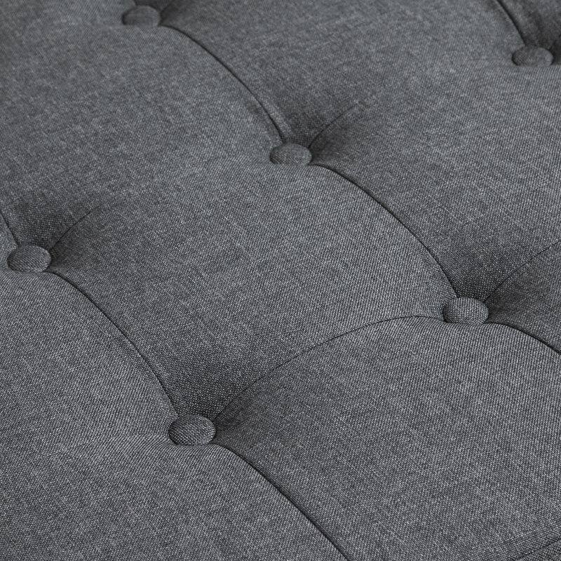 Rangement gris avec tissu. Style rétro pour chambre à coucher, salon, vestibule. Coussin moelleux, rangement spacieux, fabrication stable, tissu à charnière Pour la surface. Design rétro, siège, spacieux