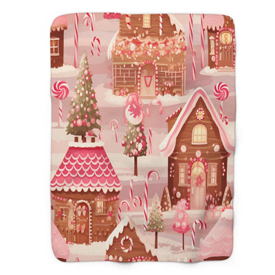 Xmas House - Couverture en sherpa de qualité supérieure 1 pièce
