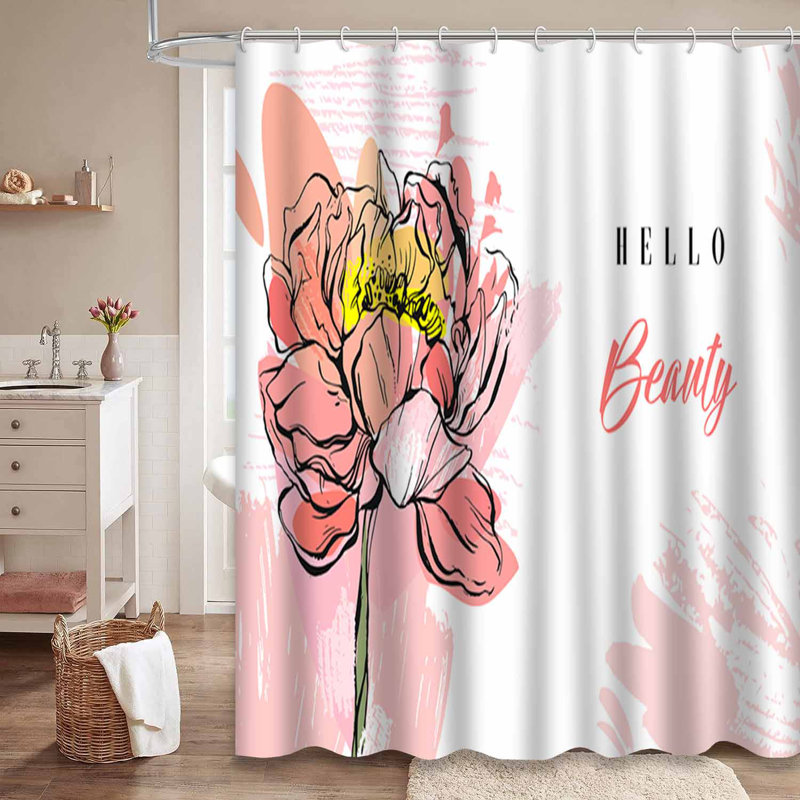 Rideau de douche transparent transparent, rideaux de douche pour la salle de bain avec 12 crochets, 72" L x 78" W