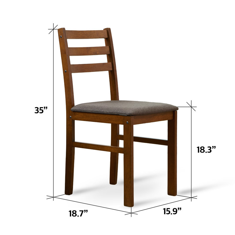 Venerica 3-Piece Modern Dining Table Set, Wooden Kitchen Table Chair Set For Two, Brown