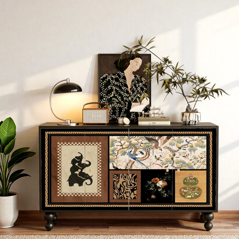Armoire d'entrée en bois massif rétro français