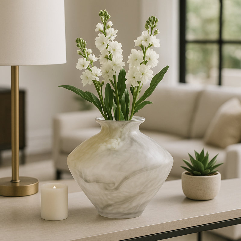 Vase en verre Contemporary, Hauteur totale - 10 po