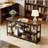 71" Industrial Console Table with Multi-Level Shelving